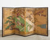 Weathered Japanese Meiji Four Panel Screen Tale of Genji