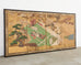 Weathered Japanese Meiji Four Panel Screen Tale of Genji