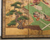 Weathered Japanese Meiji Four Panel Screen Tale of Genji