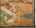 Weathered Japanese Meiji Four Panel Screen Tale of Genji