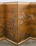 Japanese Showa Four Panel Screen Gilt Moriage Flowers