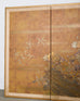 Japanese Showa Four Panel Screen Gilt Moriage Flowers