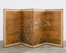 Japanese Showa Four Panel Screen Gilt Moriage Flowers