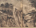 Japanese Showa Four Panel Screen Spring River Landscape 5 Ft.