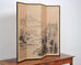 Japanese Showa Four Panel Screen Spring River Landscape 5 Ft.