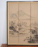 Japanese Showa Four Panel Screen Spring River Landscape 5 Ft.