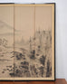 Japanese Showa Four Panel Screen Spring River Landscape 5 Ft.