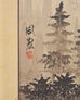 Japanese Showa Four Panel Screen Spring River Landscape 5 Ft.