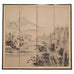 Japanese Showa Four Panel Screen Spring River Landscape 5 Ft.