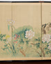 Asian Four Panel Byobu Screen Hundred Flowers Bloom