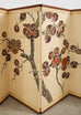 Japanese Showa Four Panel Screen Fruiting Pomegranate Tree