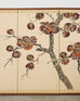 Japanese Showa Four Panel Screen Fruiting Pomegranate Tree