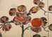 Japanese Showa Four Panel Screen Fruiting Pomegranate Tree