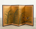 Japanese Showa Four Panel Screen Quail Amid Autumn Grasses