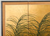 Japanese Showa Four Panel Screen Quail Amid Autumn Grasses