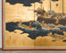 Japanese Showa Four Panel Screen Nanban Ship on Gilt