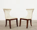 Set of Four Ralph Lauren Regency Style Leather Dining Chairs