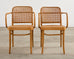 Set of Four Thonet Prague Bentwood Armchairs by Josef Hoffman