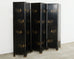 Chinese Six Panel Carved Soapstone Coromandel Lacquer Screen