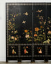 Chinese Six Panel Carved Soapstone Coromandel Lacquer Screen