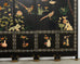 Chinese Six Panel Carved Soapstone Coromandel Lacquer Screen