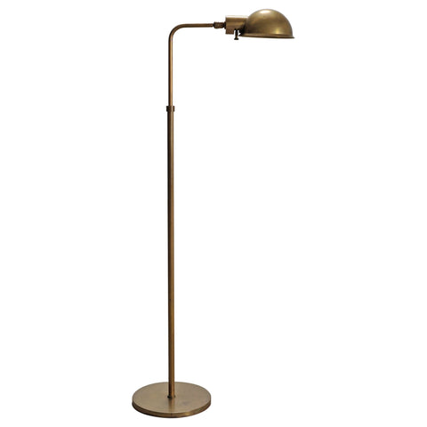 Art Deco Style Patinated Brass Adjustable Pharmacy Floor Lamp