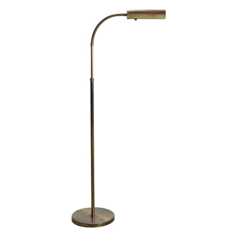 Mid-Century Patinated Brass Adjustable Pharmacy Floor Lamp