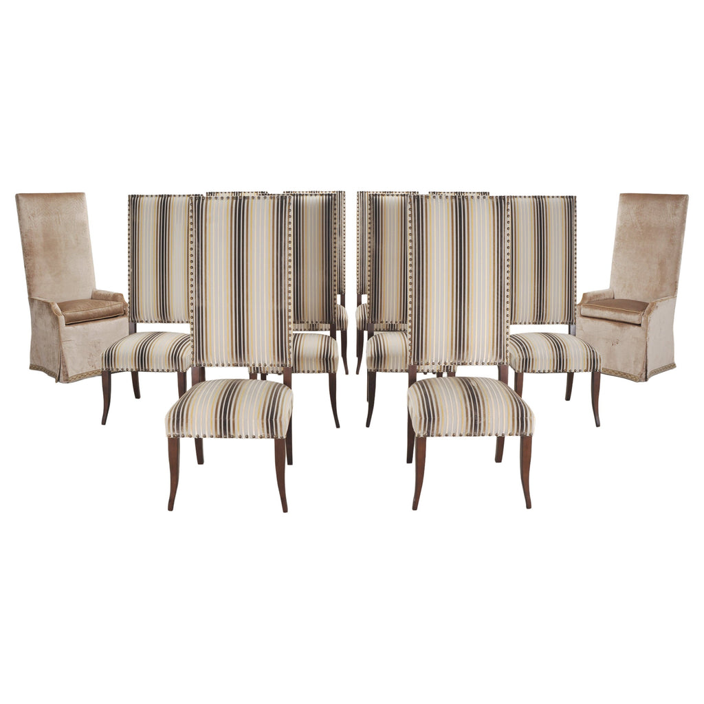 Set of 12 Ferrell+Mittman Art Deco High-Back Dining Chairs
