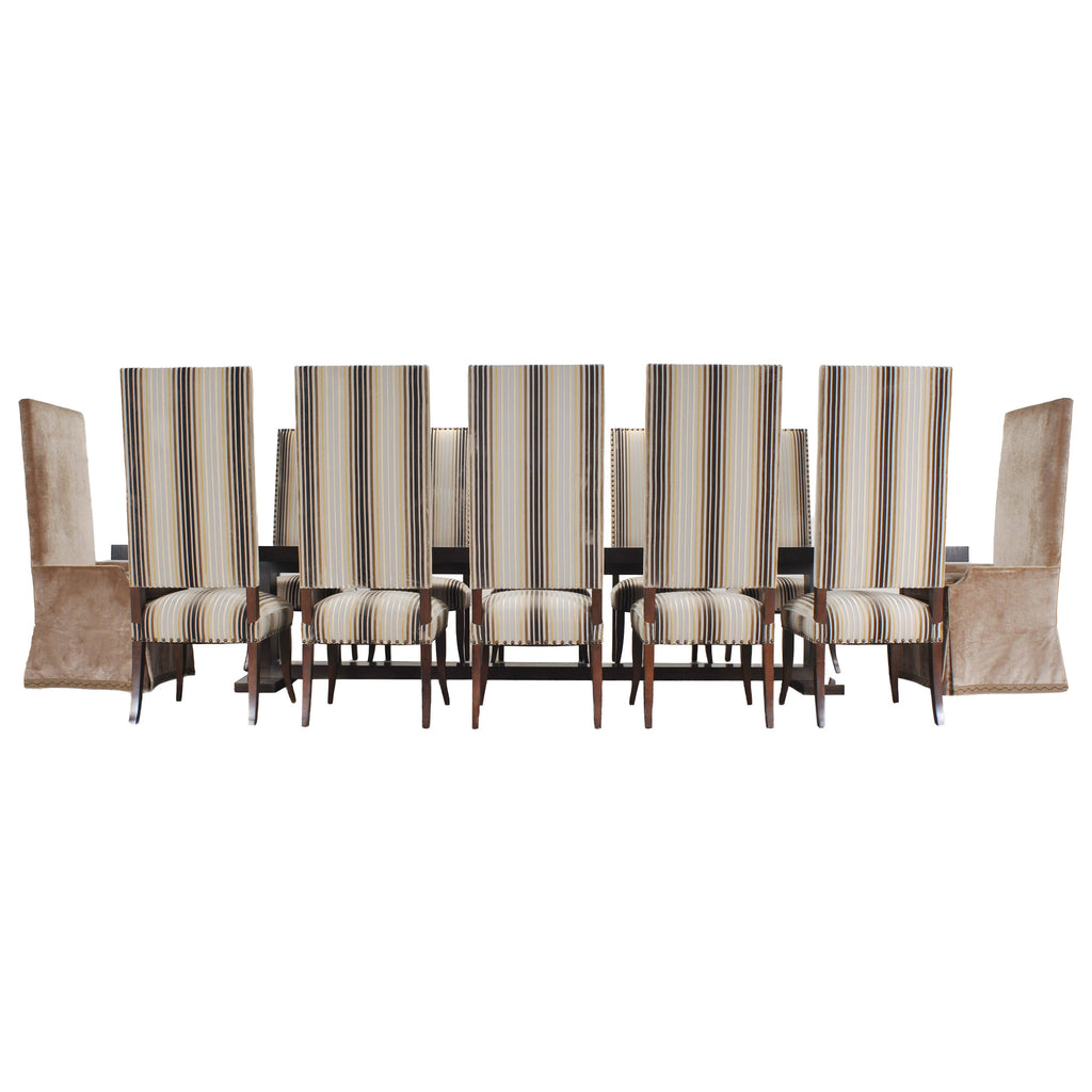 Ferrell + Mittman Art Deco Style Dining Table and 12 Chairs