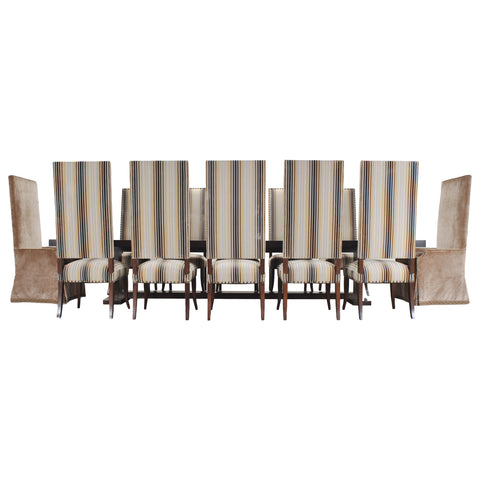 Ferrell + Mittman Art Deco Style Dining Table and 12 Chairs