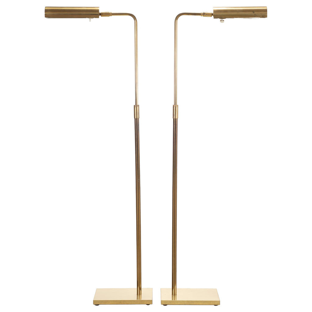 Pair of Koch & Lowy OMI Patinated Brass Pharmacy Floor Lamps