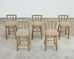 Set of Five McGuire Cerused Rattan Counter Height Barstools