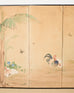 Japanese Taisho Six Panel Screen Roosters and Hens