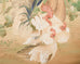 Japanese Taisho Six Panel Screen Roosters and Hens