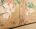 Japanese Taisho Six Panel Screen Roosters and Hens