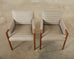 Set of Six Walnut and Quilted Leather Dining Chairs
