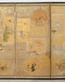 Japanese Edo Six Panel Screen Kano School Applied Vignettes