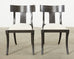 Set of Six Ebonized Neoclassical Style Klismos Dining Chairs