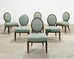 Set of Six Barbara Barry for Baker Oval X-Back Dining Chairs