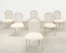Set of Six Swedish Gustavian Style Painted Cane Dining Chairs