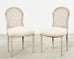Set of Six Swedish Gustavian Style Painted Cane Dining Chairs