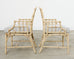 Set of Six McGuire Rattan Cathedral Back Rattan Dining Chairs