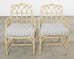 Set of Six McGuire Rattan Cathedral Back Rattan Dining Chairs