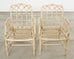 Set of Six McGuire Rattan Cathedral Back Rattan Dining Chairs