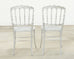 Set of Six Italian Silvered Iron Chiavari Dining Chairs