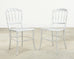 Set of Six Italian Silvered Iron Chiavari Dining Chairs