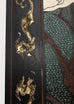 Chinese Export Six Panel Lacquered Coromandel Screen Courtyard