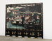 Chinese Export Six Panel Lacquered Coromandel Screen Courtyard