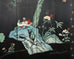 Chinese Export Six Panel Lacquered Coromandel Screen Courtyard