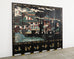 Chinese Export Six Panel Lacquered Coromandel Screen Courtyard